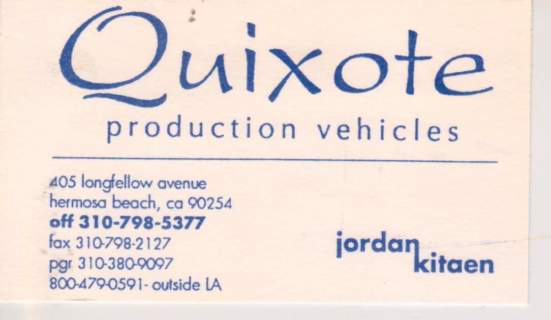 First ever Quixote business card with original logo