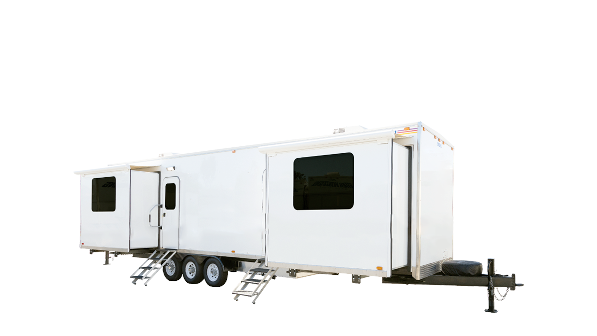 2X 40ft Luxury 2 Room Cast Trailer with Slide Outs Exterior